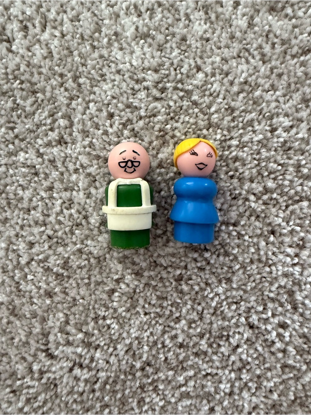 Vintage Fisher-Price Little People Mr. Hooper and Woman Figurine